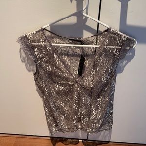 Limited gray lace top